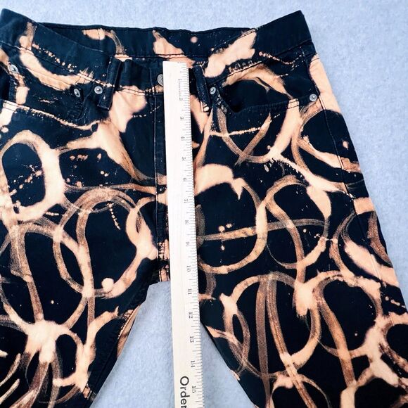 Levis Mens Jeans 32x32 Black Gold Chain Print 512 Slim Taper Fit Denim Urban Y2K - Picture 7 of 12